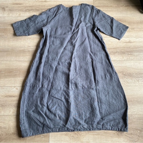 Kaguraya dress 100% linen Hemp minimalist grey - Picture 2 of 8